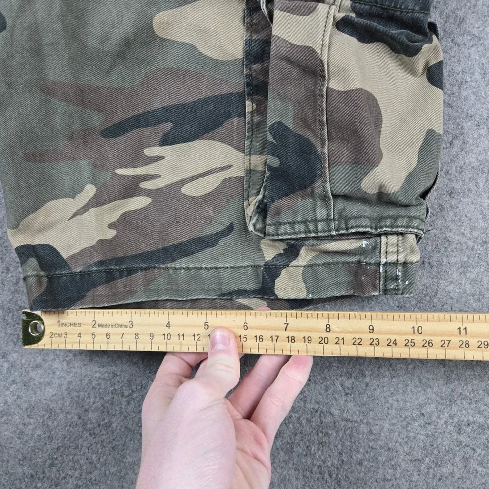 Old Navy Cargo Shorts Mens 32 Green Camo Woodland Tactical Gorpcore Skater Y2k